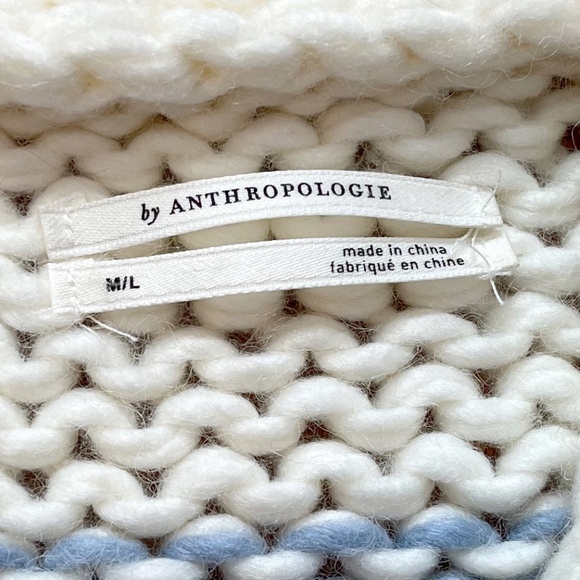 Anthropologie Grazia Striped Chunky Open Cardigan Wool Blend - Picture 6 of 11